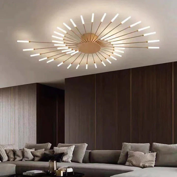 Wesley Plafonnier Vuurwerk Artistiek Zwart/Goud