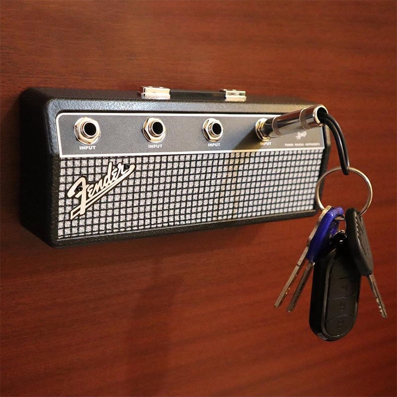 Keyamp Sleutelhanger | Gitaarversterker-Design | Wandmontage Sleutelbord met Jack-ingangen