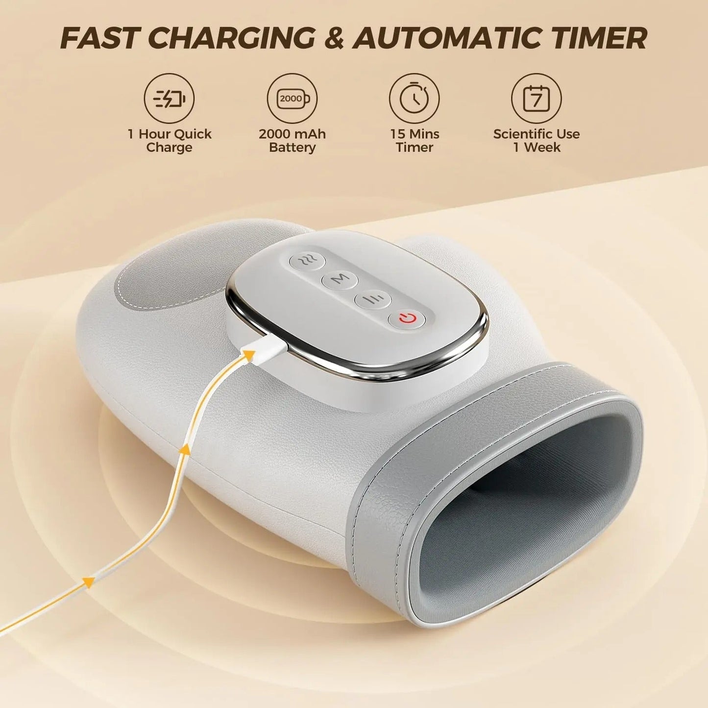 VelaPulse Handmassager Met Warmte En Luchtcompressie