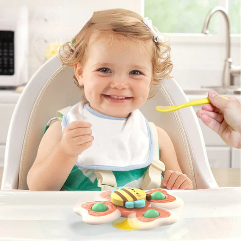 PurePlay Montessori Spinner Speelgoed | Zuignap sensorisch speelgoed voor baby's - geweldig voor tafels, ramen & kinderstoelen