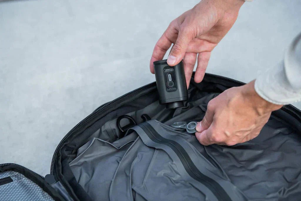ElitePack-rugzak met luchtcompressie | Waterdichte zakelijke en reisrugzak van 60 liter met vacuümcompressietechnologie