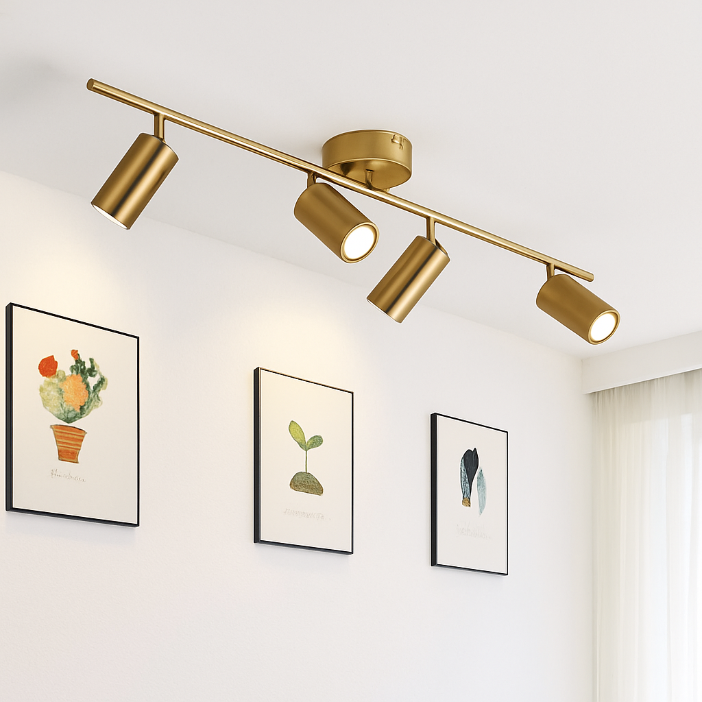 Barre spots LED in zwart of goud aluminium Mounted