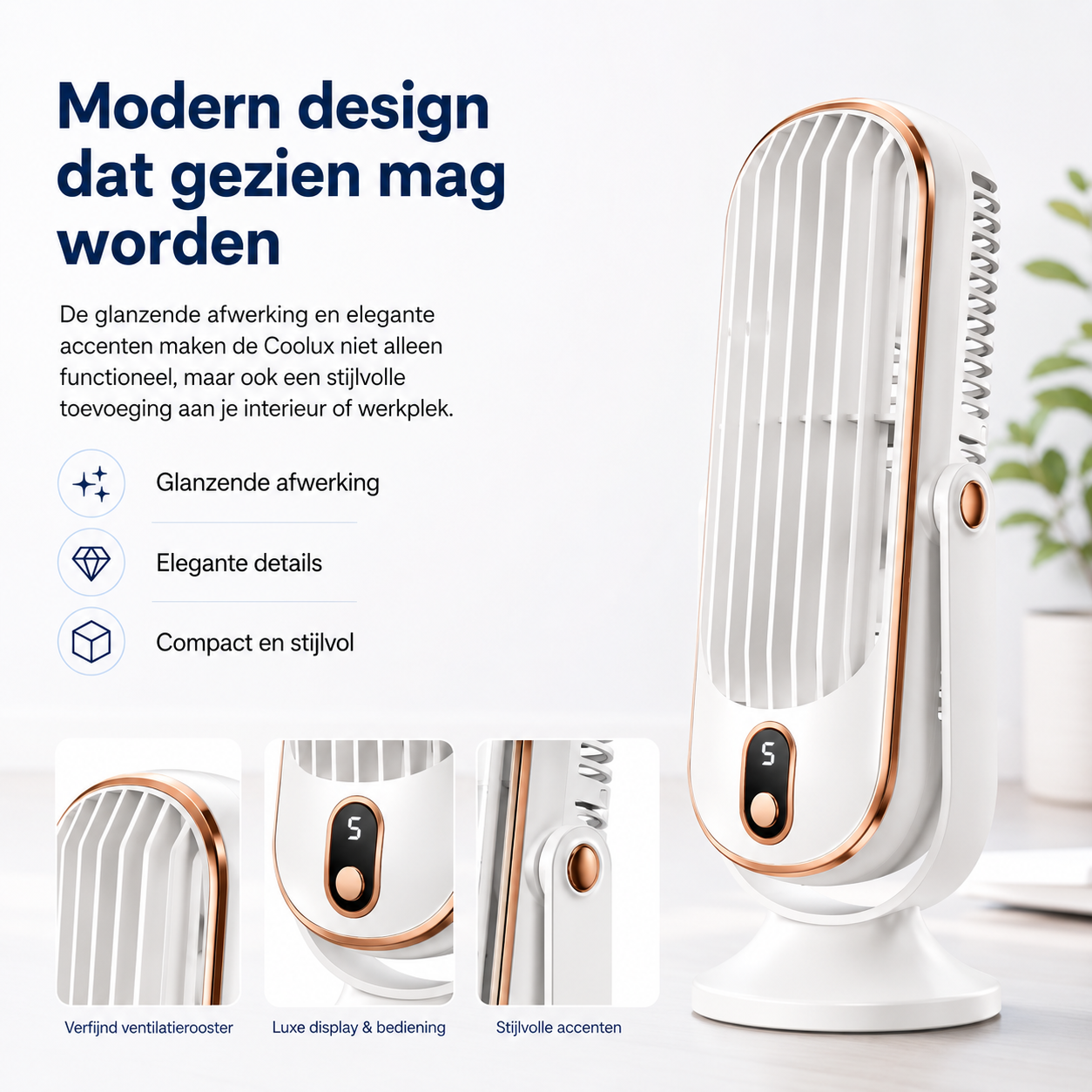 Coolux – Ultra-Stille USB Bureauventilator