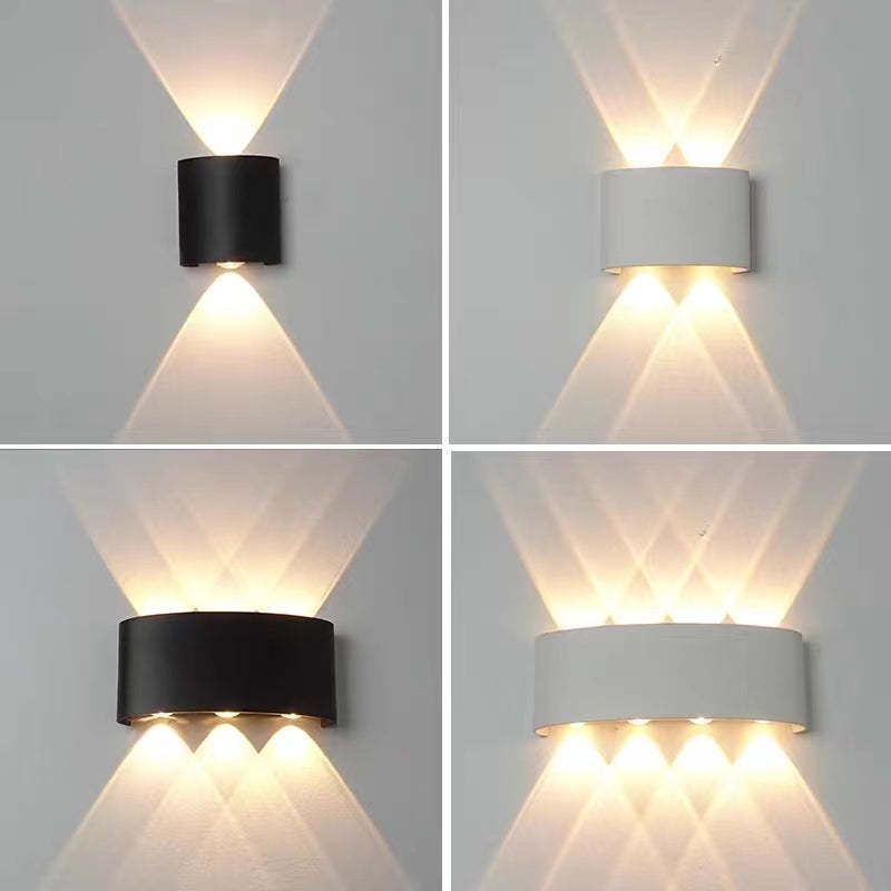 Tronix Moderne Rechthoekige Metalen Buitenwandlamp, Zwart/Wit, Watergolf