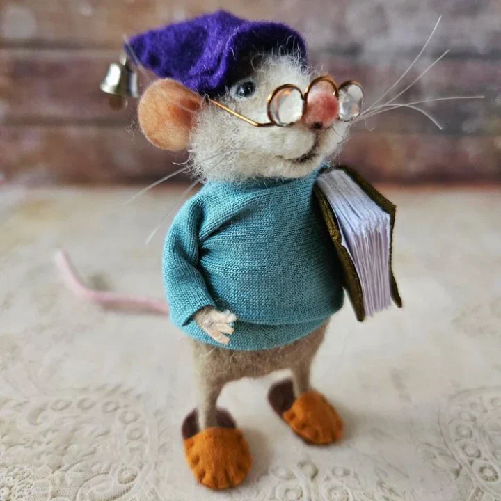 WhiskerWool™ – Handgemaakte, naaldvilt muis