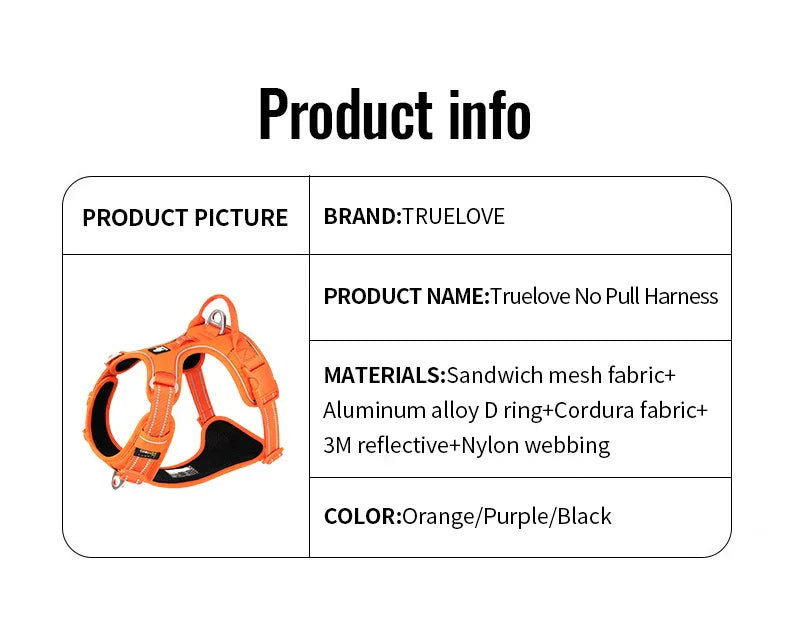AstraPaw Nylon Harnas Voor Honden Met Reflecterende Bandjes, No-Pull, Voor Alle Maten