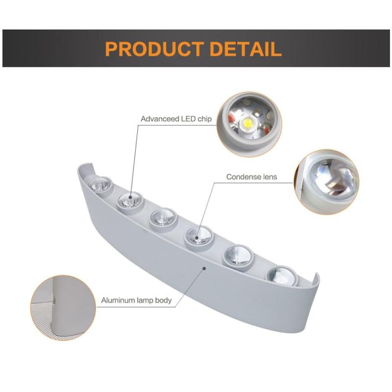 Tronix Moderne Rechthoekige Metalen Buitenwandlamp, Zwart/Wit, Watergolf