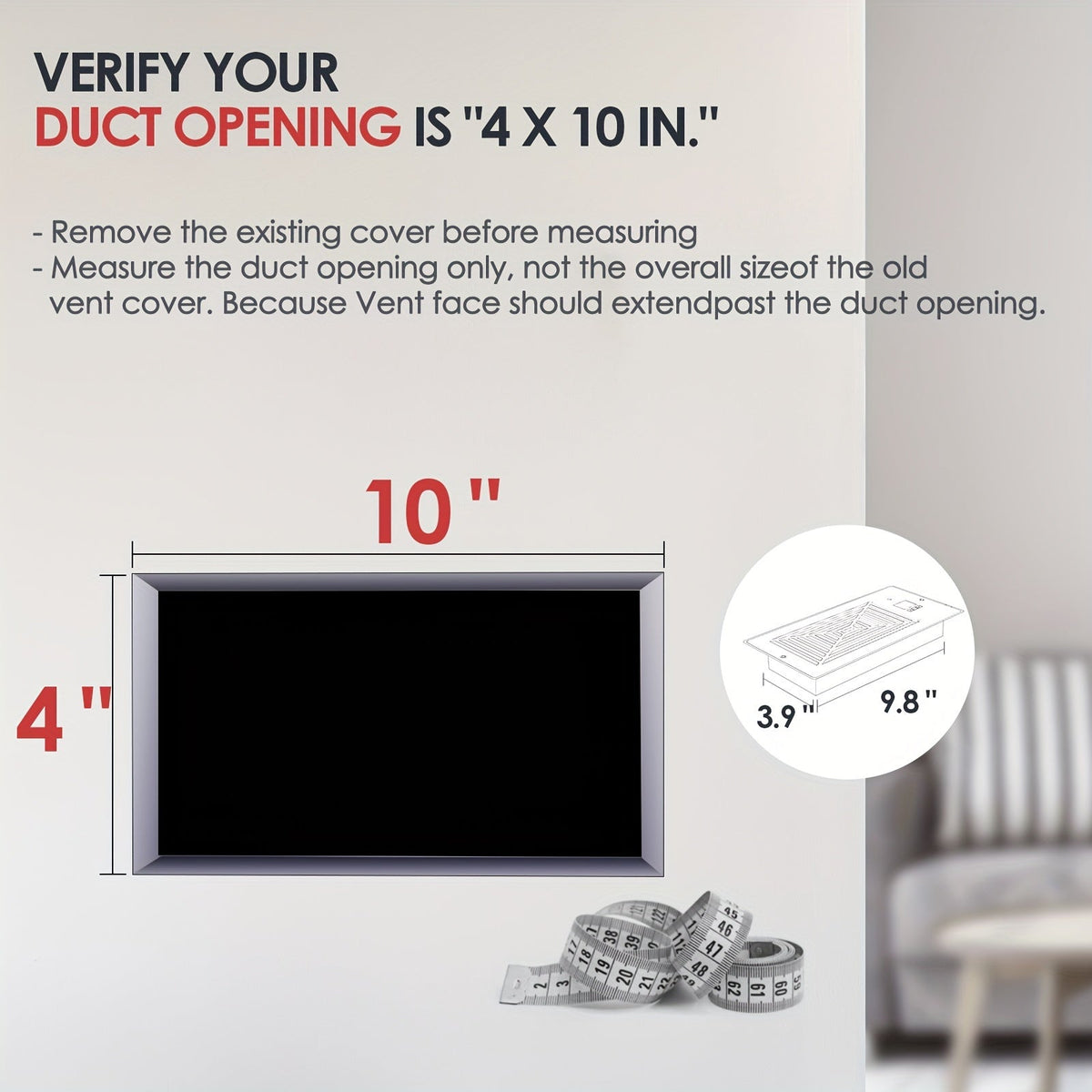 4" x 10" Slimme Register Booster Ventilator – HVAC-Bouwaccessoires met Afstandsbediening, Thermostaatregeling – Stille werking voor efficiënte verwarmings- en koelingsprestaties