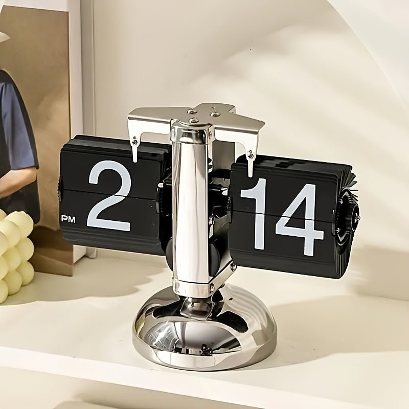 PrestigeFlip Retro Klok | Creatieve automatische flip klok voor woonkamer of kantoor decorati
