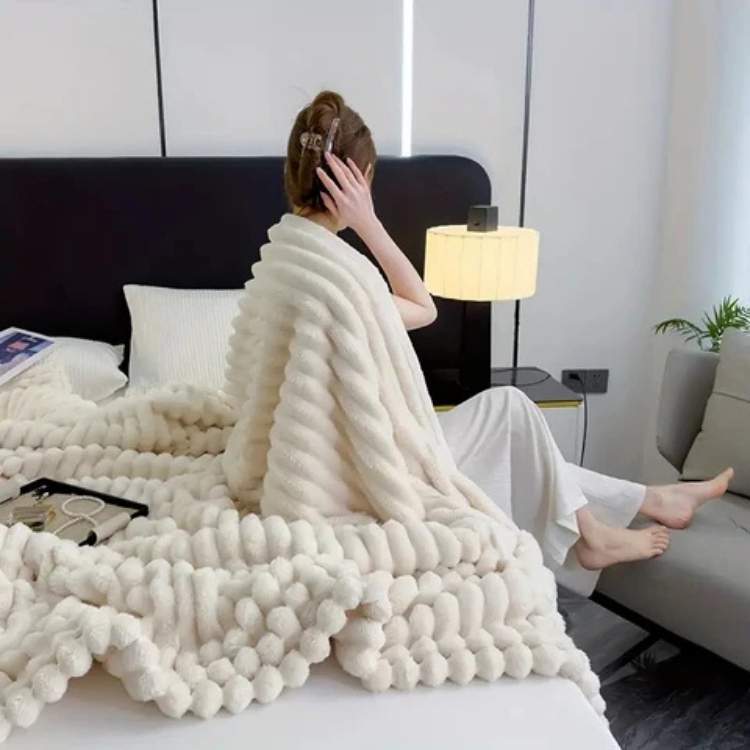 Zware Fleece Deken CloudStripe