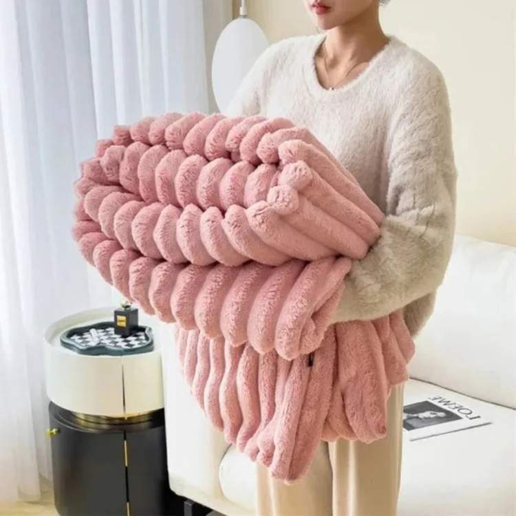 Zware Fleece Deken CloudStripe