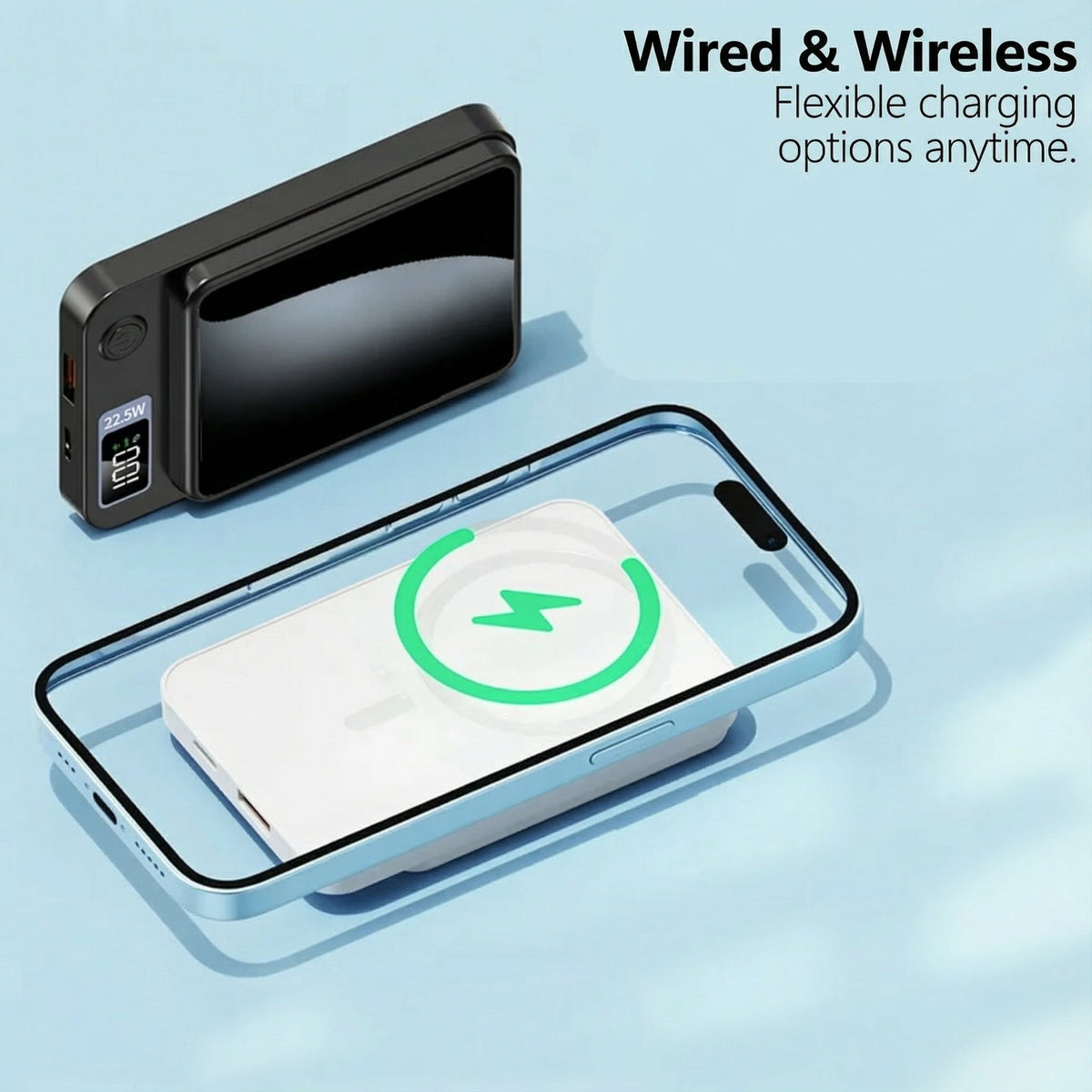 Draadloze Powerbank – 30000 mAh, 22.5W Snelladen & Magnetisch Ontwerp