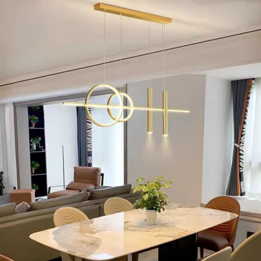 Moderne LED hanglamp – geometrisch design, plafondverlichting voor woonkamer en eetkamer