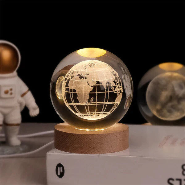 Luminescente Bol met 3D Gravure van Planeet