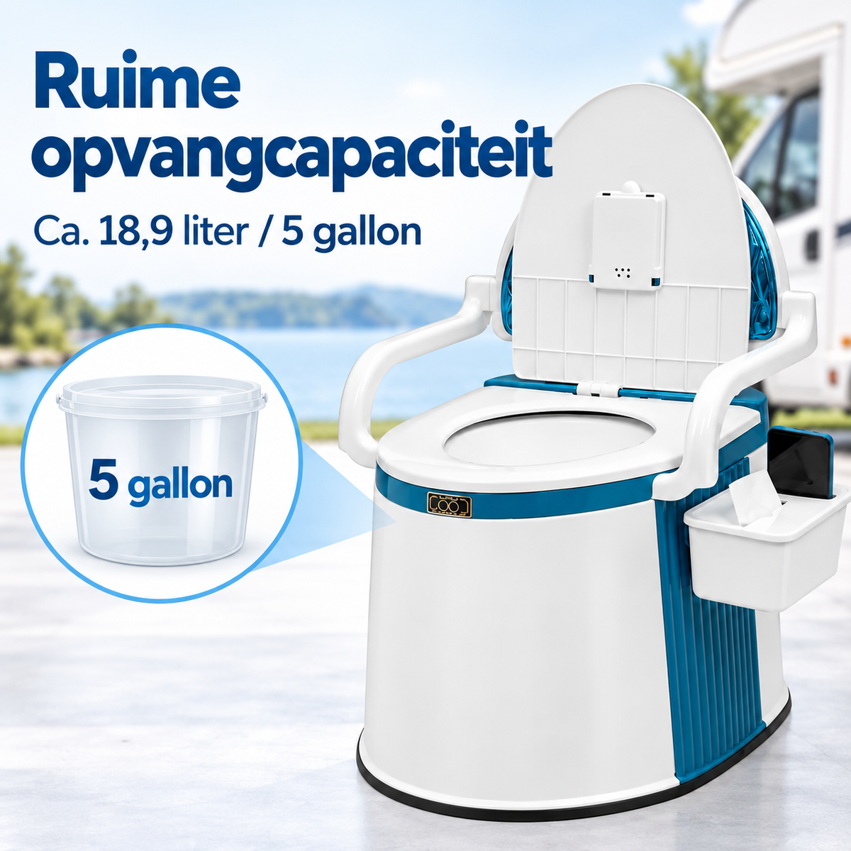Draagbaar Festivaltoilet voor Festivals, Roadtrips & Lange Reizen