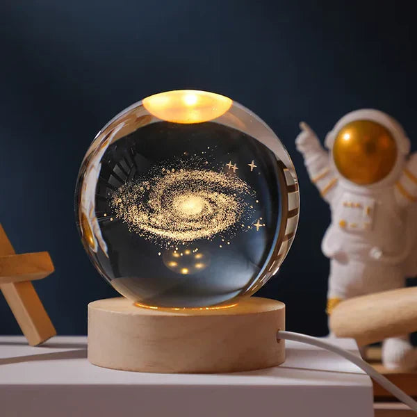 Luminescente Bol met 3D Gravure van Planeet