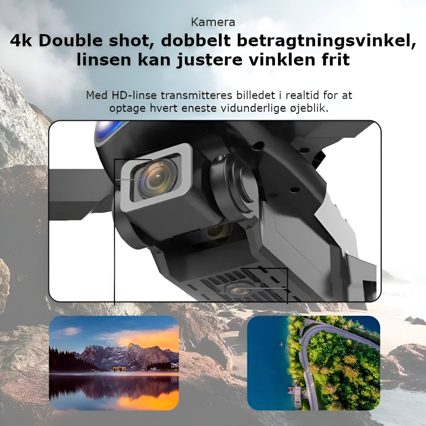 SkyCapture - Drone met dubbele camera 4K UHD voor buitengewone luchtfoto's