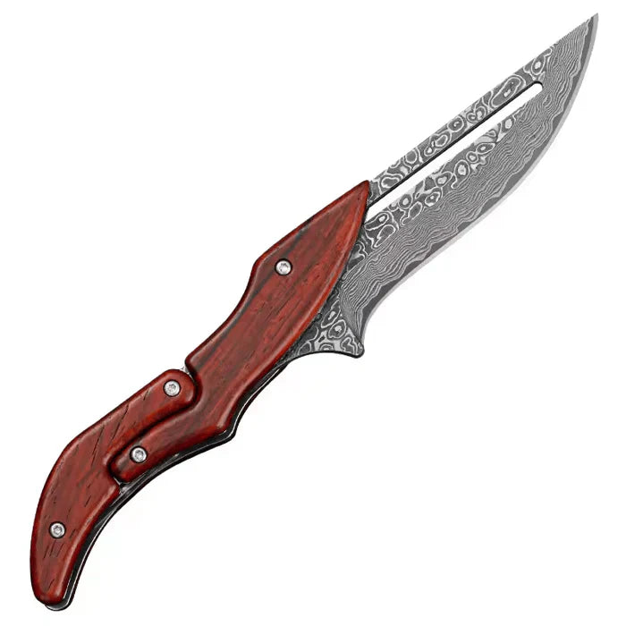BladeCraft ā Handgemaakt Vouwmes van Damascusstaal