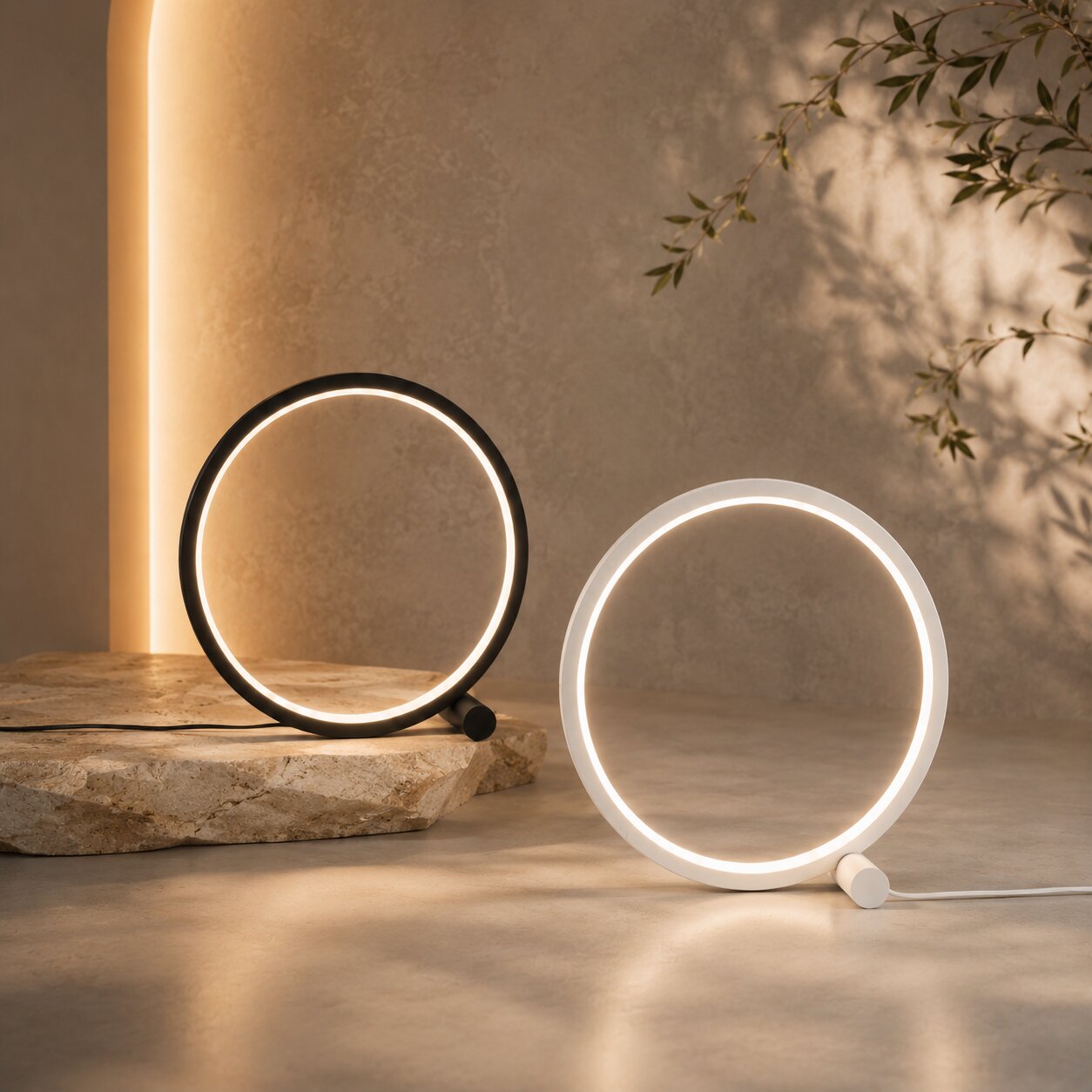 Dimbare LED Tafellamp | Moderne Ronde Nachtlamp | Rondschijn