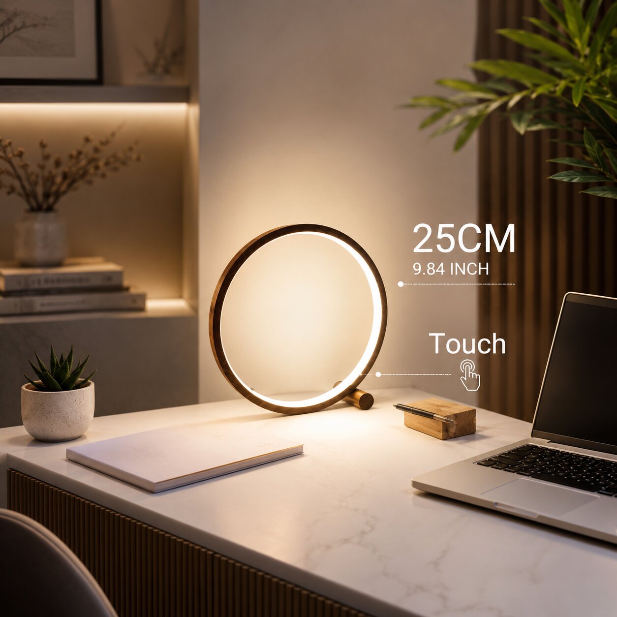 Dimbare LED Tafellamp | Moderne Ronde Nachtlamp | Rondschijn