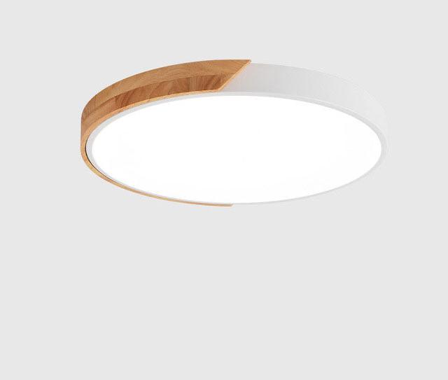 Minimalistische Ronde LED Plafondlamp met Houtdecor – Modern Design, Dimbaar