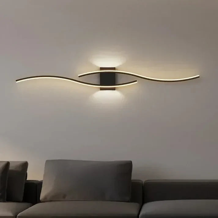 Lumivora Wave LED Wandlamp | Modern Golf-Design | Energiebesparend & Stijlvol | 60×15 cm | Warm, verblindingsvrij licht