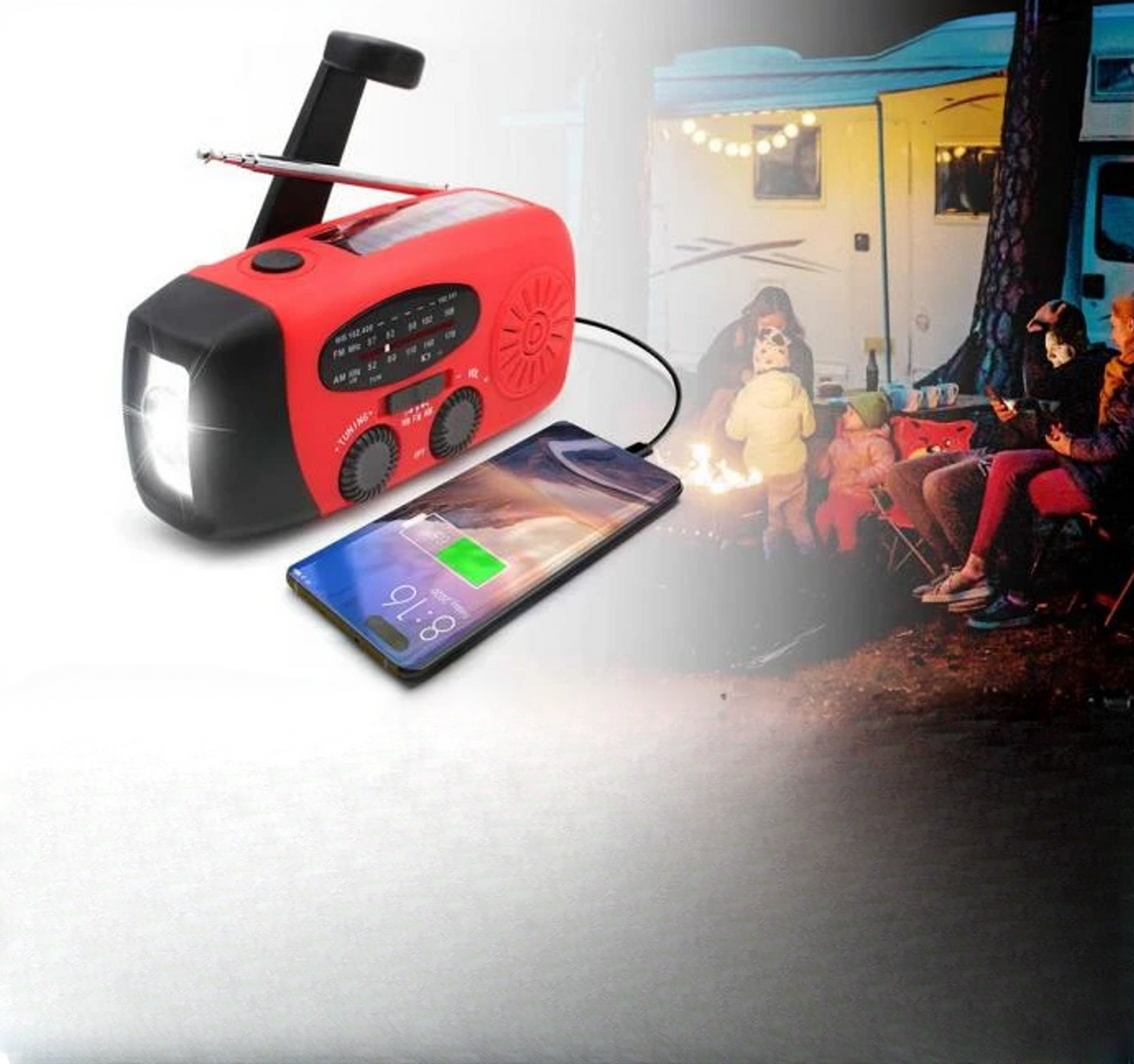 Skanto | Alles-in-één Noodradio met Zonne-energie en Power Bank