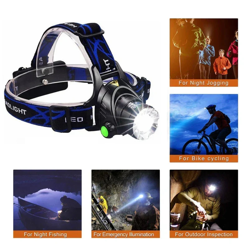 Hodelykt | Oplaadbare Waterdichte Zoom LED Hoofdlamp