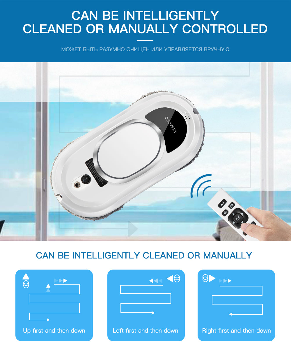 CleanBot Raamreiniger – Slim en Handsfree met Afstandsbediening voor Streeploze Ramen