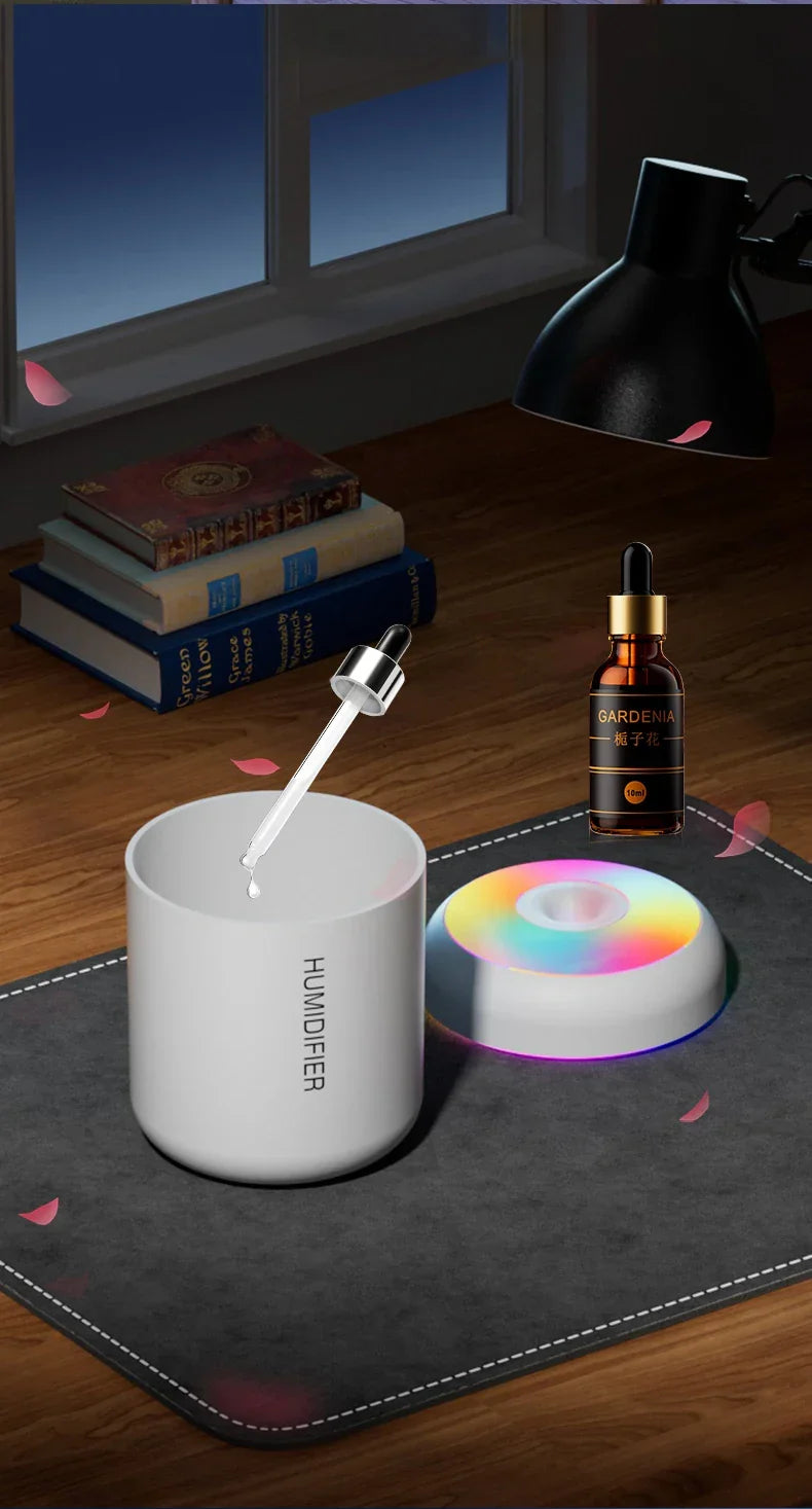 Brehn | MINI LUCHTBEVOCHTIGER MET AROMATHERAPIE - USB-AANGEDREVEN - PERFECT VOOR AUTO EN SLAAPKAMER
