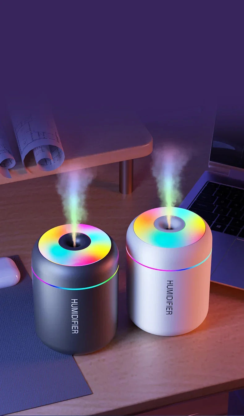 Brehn | MINI LUCHTBEVOCHTIGER MET AROMATHERAPIE - USB-AANGEDREVEN - PERFECT VOOR AUTO EN SLAAPKAMER