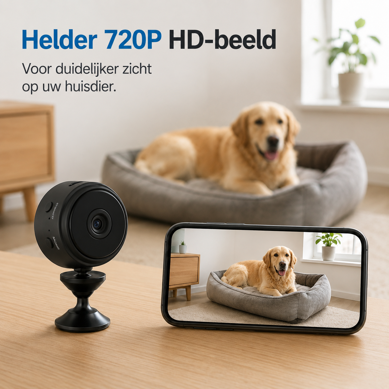 AutoVision | Draadloze Hondencamera met Nachtzicht voor Smartphone