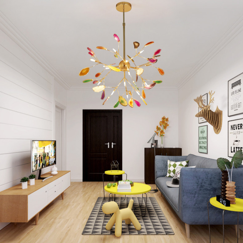 Aria Agaat Creatieve Kleurrijke Kroonluchter Slaapkamer/Woonkamer