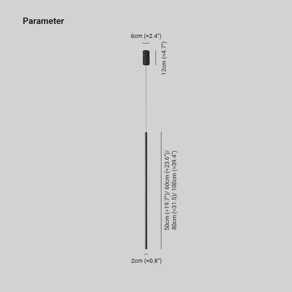 Erix Minimalistische Lineaire Hanglamp Bedside, Zwart