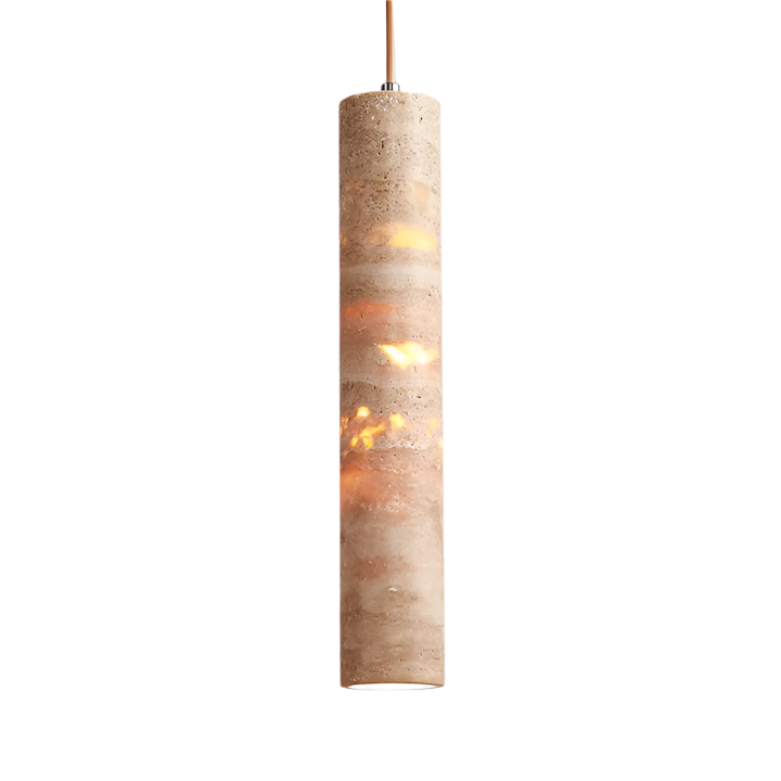 Crème Travertin Tube Hanglamp
