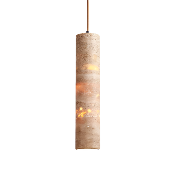 Crème Travertin Tube Hanglamp