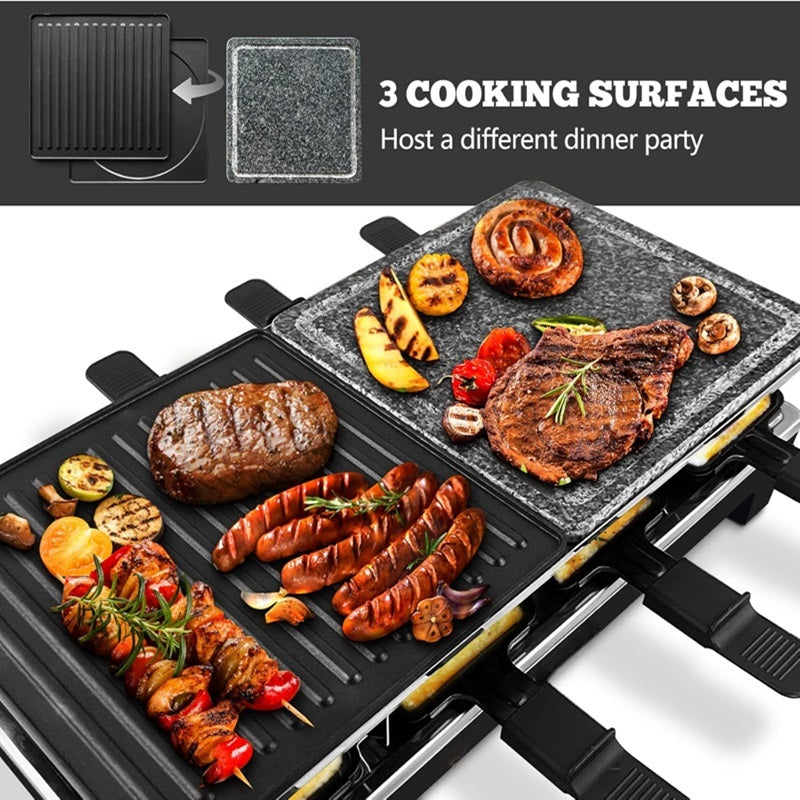 Skanto | Elektrische Grill 2-in-1 met Raclette-pannen en Anti-aanbaklaag