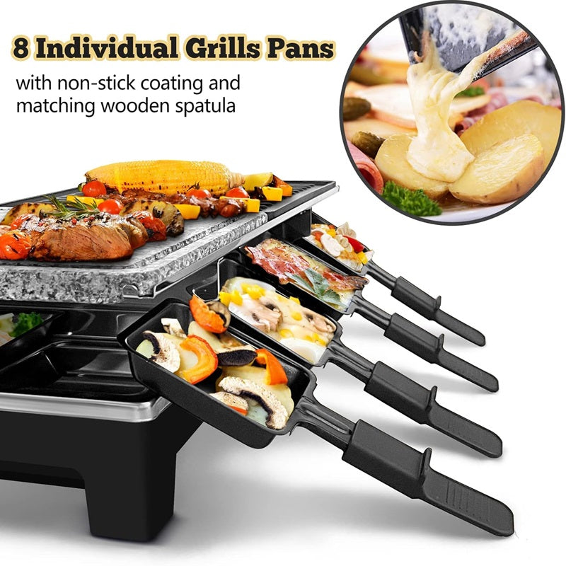 Skanto | Elektrische Grill 2-in-1 met Raclette-pannen en Anti-aanbaklaag