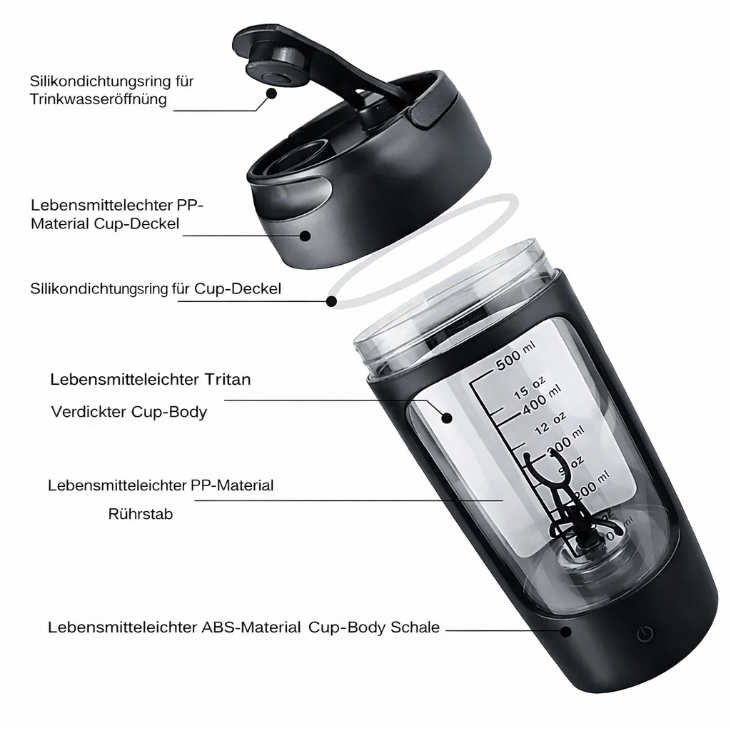 Elektrische Protein Shaker | Zelfroerende Shaker Beker | USB Mixer Beker | Mixadel