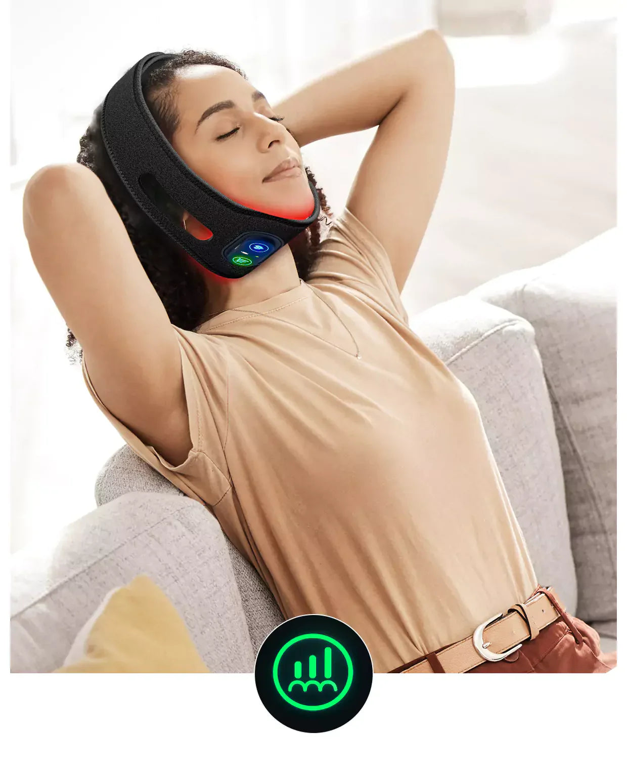 NovaLume ChinContour Roodlichttherapie Band Voor Dubbele Kin