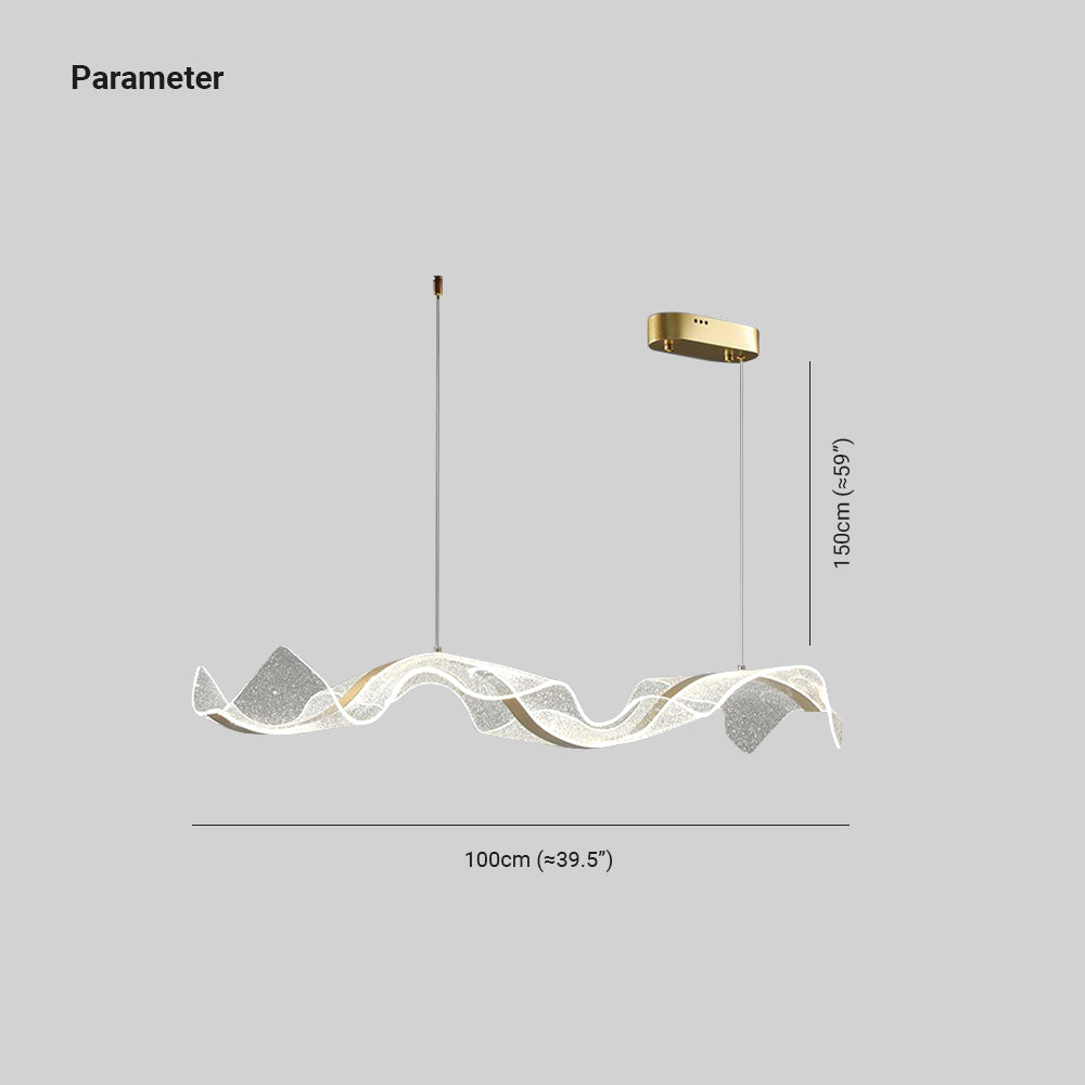 Yela Hanglampen Moderne Golf Metaal/Acryl Wit/Goud Woonkamer