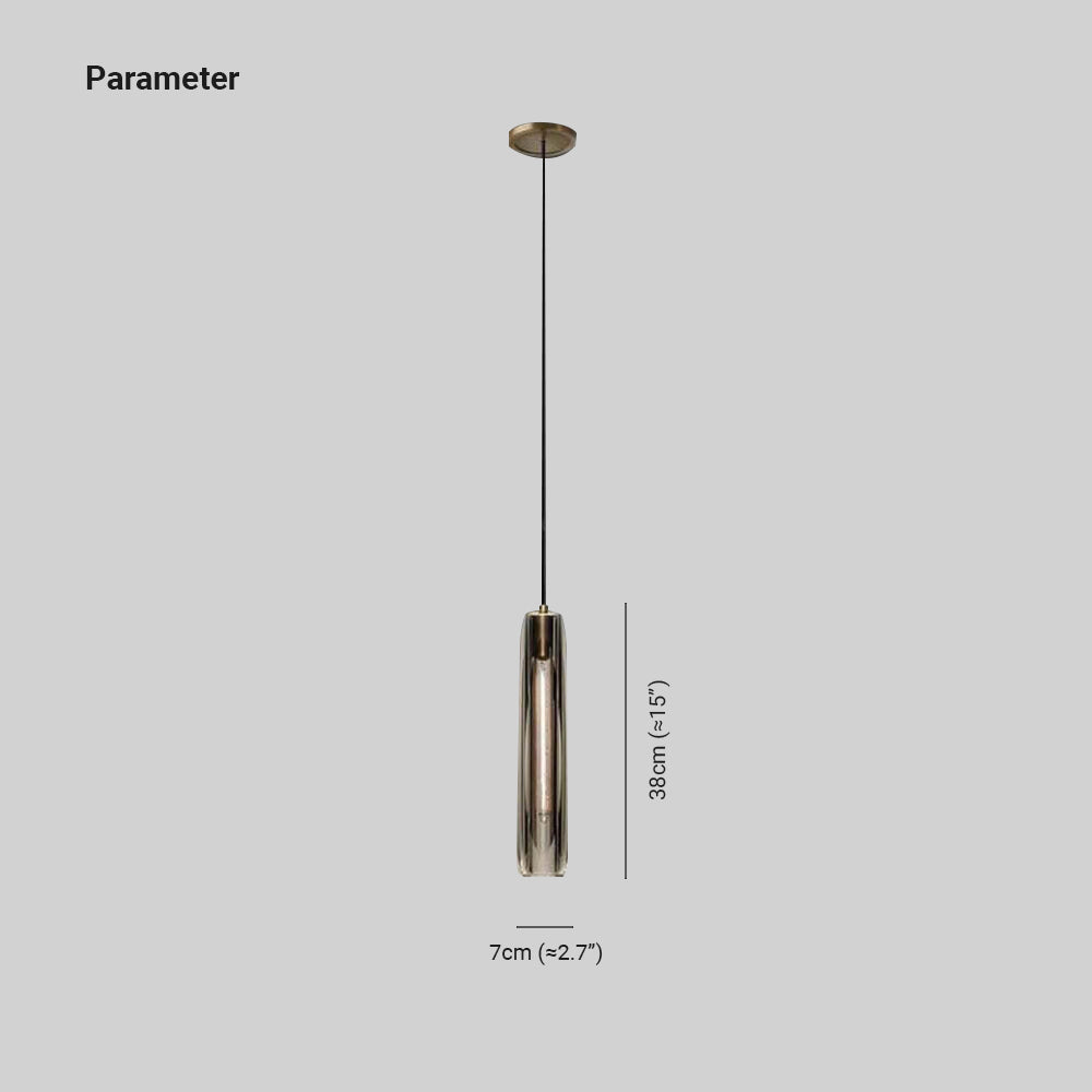 Juni Messing Designer Glazen Hanglamp Rookkleurig