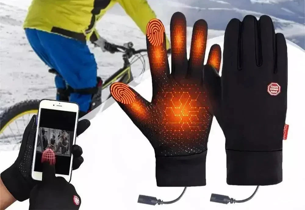 Verwarmde winterhandschoenen met touchscreen