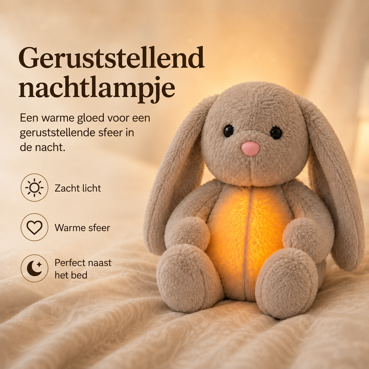 Ontspannende Knuffel met Ademhaling & Nachtlampje - Rustgevend