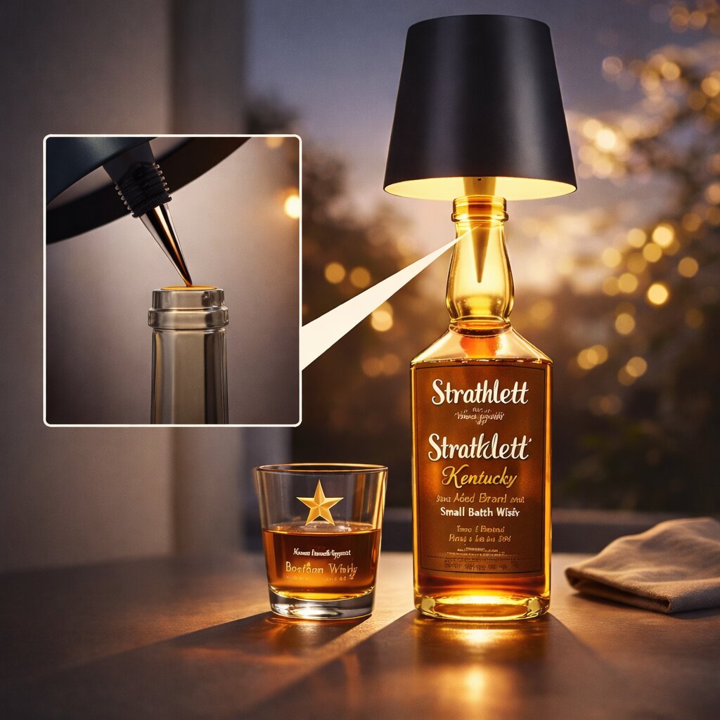 Fleslamp | Fles als Tafellamp | Oplaadbare Tafellamp | Flesstop | LumiFles