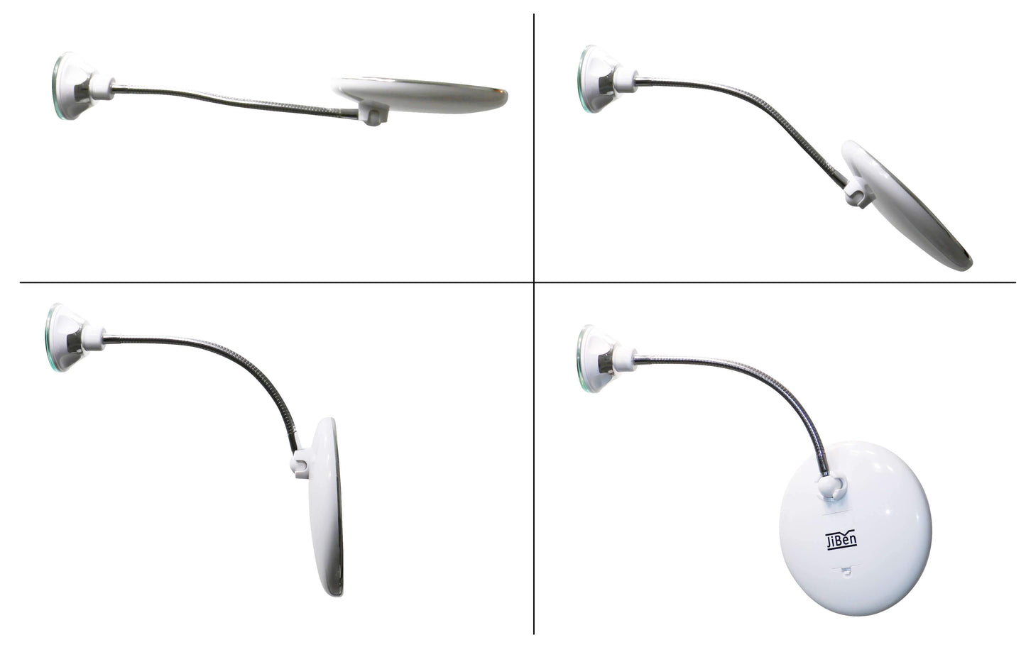 LED-vergrotingsspiegel met flexibele hals | 10x vergroting | Daglicht-LED | Make-up spiegel