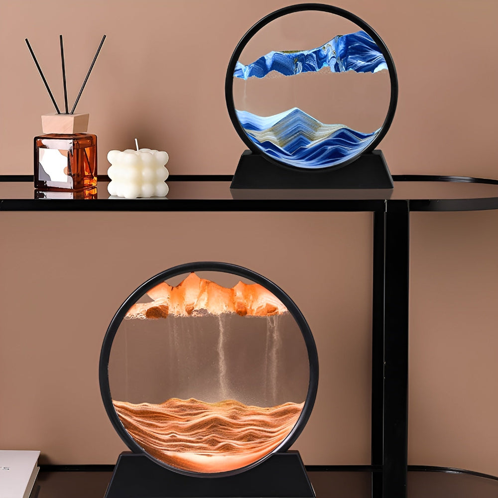3D Beweeglijke Zandkunst - Rustgevende Glaskunst voor Elke Ruimte