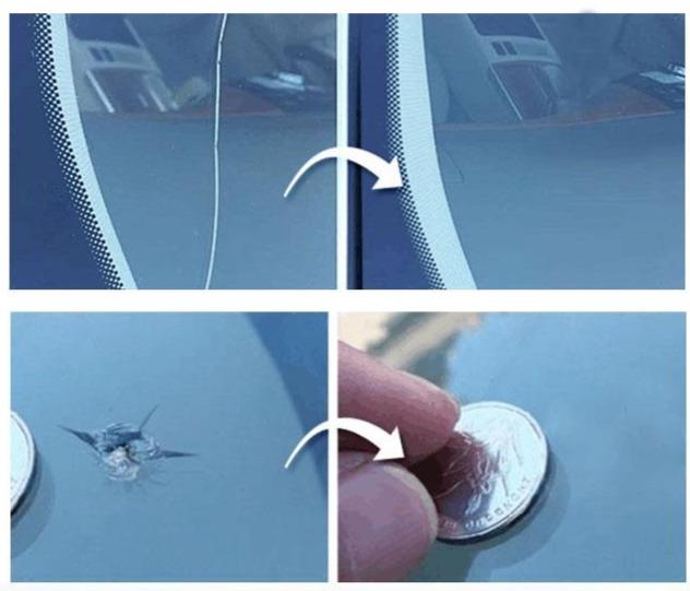 Reparatieset voor gebroken glas
