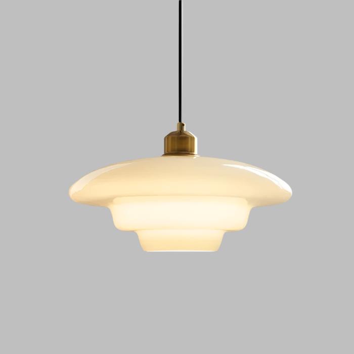 Astria Hanglamp Met Ivoor Glas Voor Interieurs Geïnspireerd Door De Jaren '50