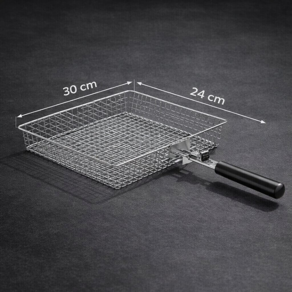 Grillmand voor vlees, vis & groenten | Grillaccessoires van roestvrij staal voor BBQ | FlammenWerk